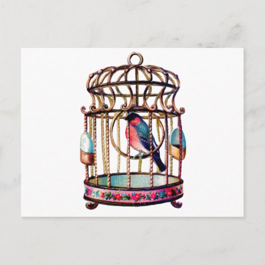 Victoriaans schroot Die cut Bird Cage Briefkaart (Voorkant)