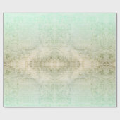 Victoriaans script bloemendamast muntcrème goud cadeaupapier (Vlak)