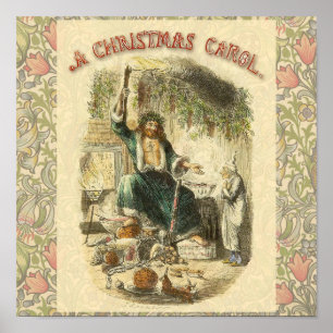 Victoriaans scroller met kerstcadeau poster