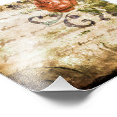   Victoriaans Sepia Roos Parchment Foto Afdruk (Hoek)