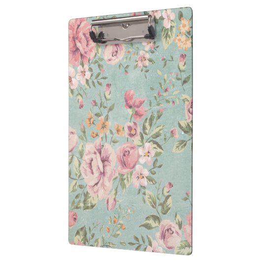  Victoriaans shabby chic bleek blauw florrood Klembord (Links)