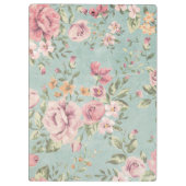  Victoriaans shabby chic bleek blauw florrood Klembord (Achterkant)