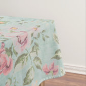 Victoriaans shabby chic bleek blauw florrood Tafelkleed (Voorbeeld)