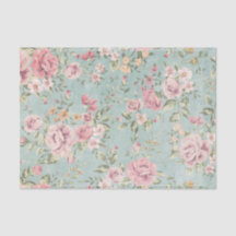 Victoriaans shabby chic bleek blauw florrood