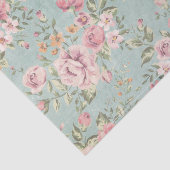  Victoriaans shabby chic bleek blauw florrood Tissuepapier (Detail)