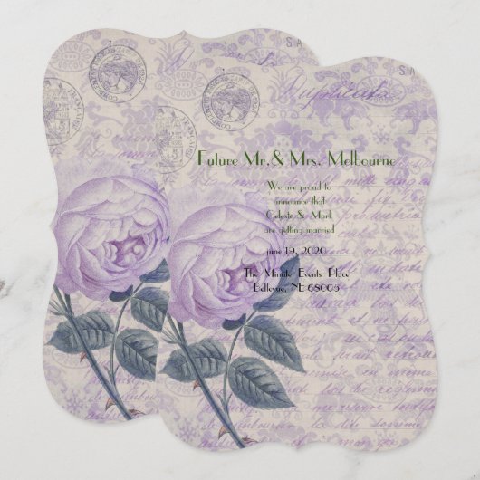 Victoriaans , shabby chic , frans land , antiek ,  save the date (Voorkant / Achterkant)