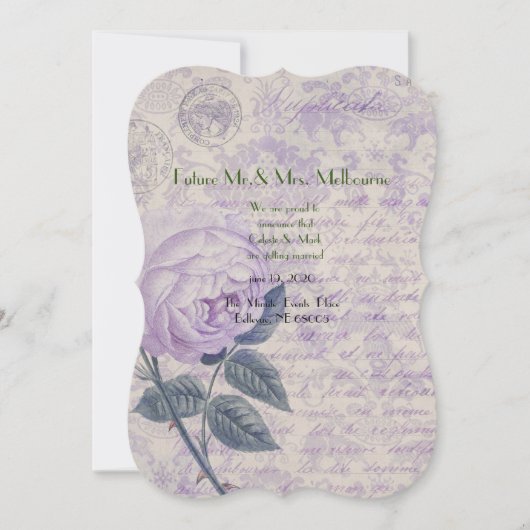 Victoriaans , shabby chic , frans land , antiek ,  save the date (Voorkant)