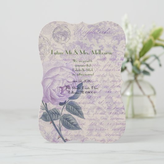 Victoriaans , shabby chic , frans land , antiek ,  save the date (Staand voorkant)