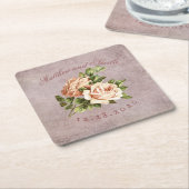  Victoriaans Shabby Chic Roos Kartonnen Onderzetters (Schuin)