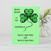 Victoriaans shamrock bruiloft kaart (Staand voorkant)