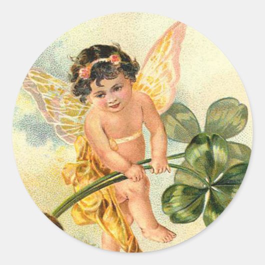 Victoriaans Shamrock Faeries Stickers (Voorkant)