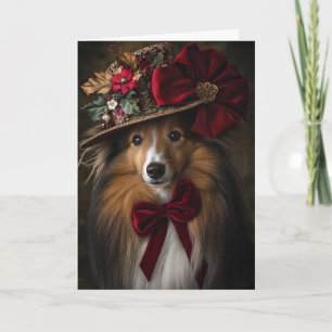 Victoriaans Sheltie Christmas Feestdagen Kaart