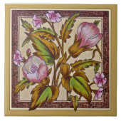 Victoriaans Sherwin Floral Transferware Repro Tile Tegeltje (Voorkant)