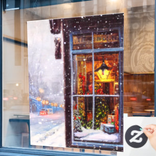 VICTORIAANS SHOP-venster Kerstmis Raamsticker