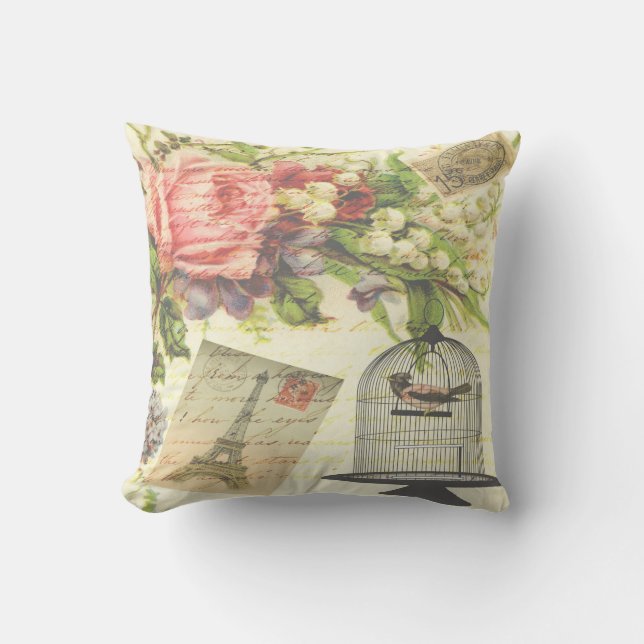  Victoriaans Sierkussen vogelkooi (Voorkant)