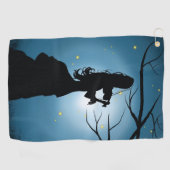 Victoriaans Silhouette Vuurvliegjes & Moonlit Scen Golfhanddoek (Horizontaal)