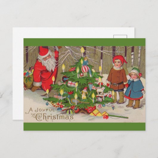 Victoriaans Sinterklaas Een Vrolijk Kerstfeest Briefkaart (Voorkant / Achterkant)