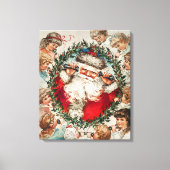 Victoriaans Sinterklaas op Telefoon met Kinderen Canvas Afdruk (Voorkant)