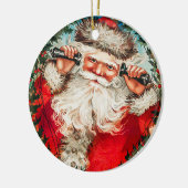 Victoriaans Sinterklaas op Telefoon met Kinderen Keramisch Ornament (Links)