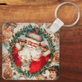 Victoriaans Sinterklaas op Telefoon met Kinderen Sleutelhanger (Achterkant)