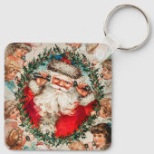Victoriaans Sinterklaas op Telefoon met Kinderen Sleutelhanger (Achterkant)