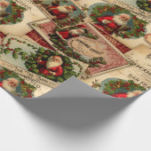 Victoriaans Sinterklaas Reclame Collage Cadeaupapier (Hoek)