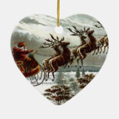 Victoriaans | Sinterklaas, rendier en slee Keramisch Ornament (Achterkant)