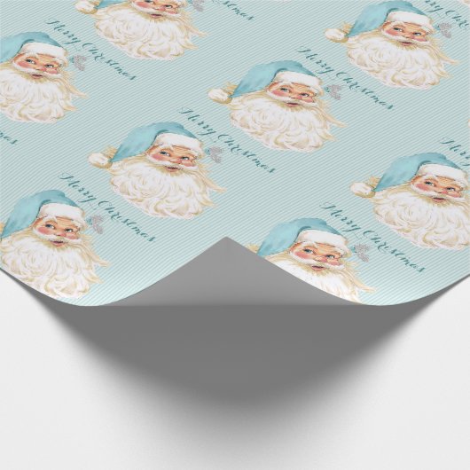  Victoriaans Sinterklaas Turquoise Cadeaupapier (Hoek)