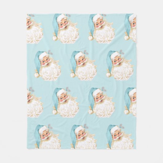  Victoriaans Sinterklaas Turquoise Fleece Deken (Voorkant)
