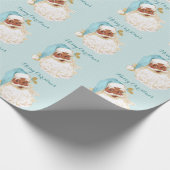  Victoriaans Sinterklaas van Kleur Turquoise Cadeaupapier (Hoek)