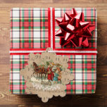 Victoriaans Sjabloon Santa Christmas Ornament Kaart<br><div class="desc">Een  Victoriaans Santa Christmas Ornament Gift Label Kaart Sjabloon. Met een traditionele sinterklaas samen met paarden en een slee die kerstcadeautjes uitdeelt. Versierd met kerstverlichting en een decemberteken op een achtergrond van een oud muziekblad.</div>