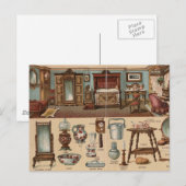 Victoriaans slaapkamer briefkaart (Voorkant / Achterkant)