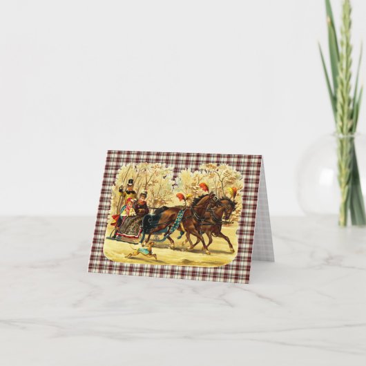 Victoriaans Slaapkerst Feestdagen Kaart (Voorkant)