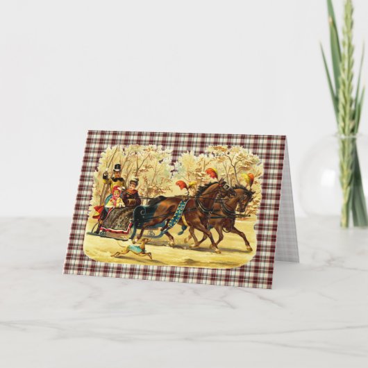 Victoriaans Slaapkerst Feestdagen Kaart (Voorkant)