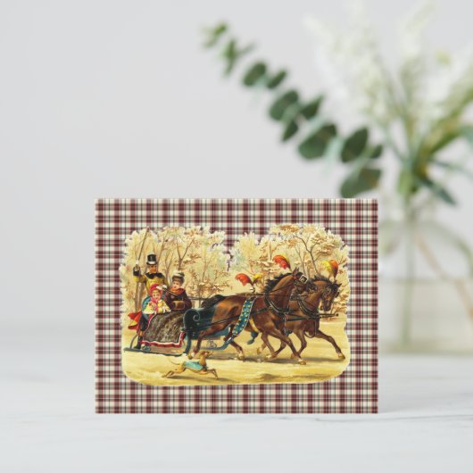 Victoriaans Slaapkerst Feestdagenkaart (Staand voorkant)