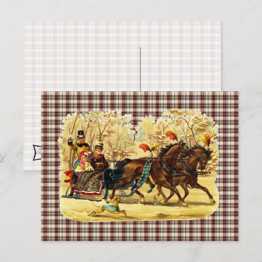 Victoriaans Slaapkerst Feestdagenkaart (Voorkant / Achterkant)