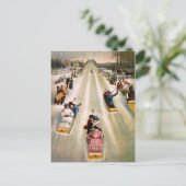  Victoriaans Slaping Hill Kerstmis Feestdagenkaart (Staand voorkant)