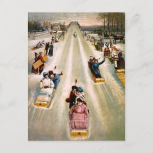  Victoriaans Slaping Hill Kerstmis Feestdagenkaart