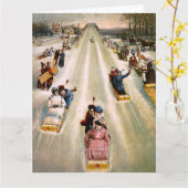 Victoriaans Slaping Hill Kerstmis Kaart (Gele Bloem)