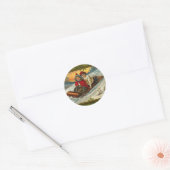 Victoriaans Sledding Illustratie op Kaarten Ronde Sticker (Envelop)