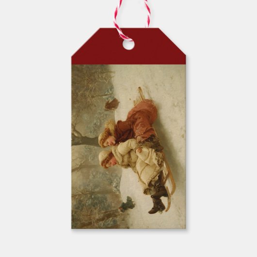 Victoriaans slee cadeaulabel (Voorkant)