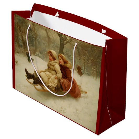 Victoriaans slee groot cadeauzakje (Achterkant Gekanteld)