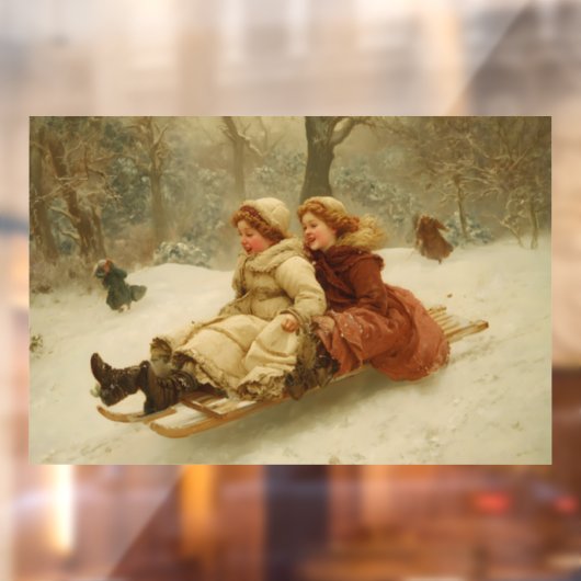 Victoriaans slee raamsticker (Vel 2)