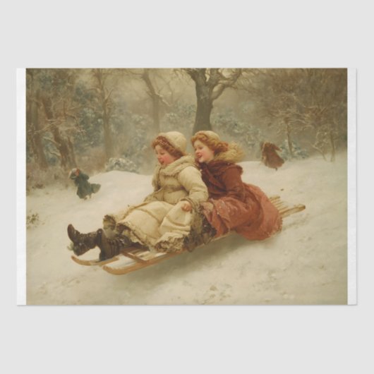 Victoriaans slee tissuepapier (Voorkant)