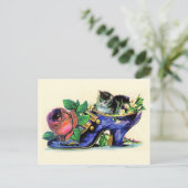 Victoriaans slipper met keuken en Roos Briefkaart (Staand voorkant)