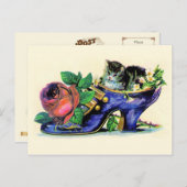 Victoriaans slipper met keuken en Roos Briefkaart (Voorkant / Achterkant)