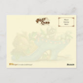 Victoriaans Slipper met Puppy en Roos Briefkaart (Achterkant)