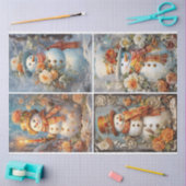 Victoriaans Sneeuw Dames 4 vierkant Tissuepapier (Craft)