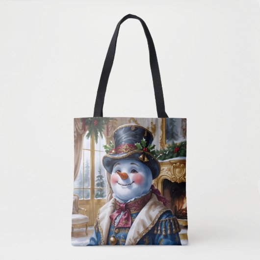 Victoriaans sneeuwman kerstontwerp tote bag (Voorkant)