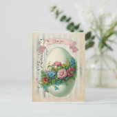 Victoriaans, snellere, langwerpige eieren feestdagenkaart (Staand voorkant)